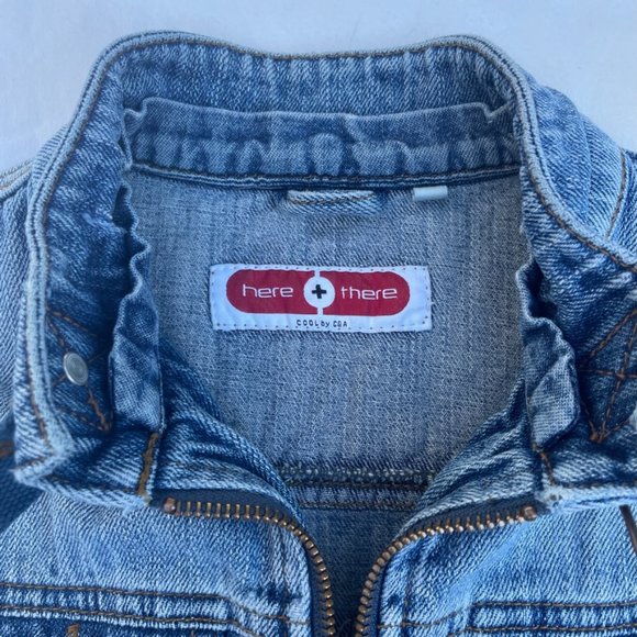 Light Wash Denim Zip-Up Motorcycle-Style Vest - Picture 3 of 5